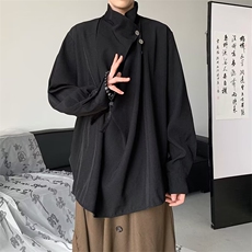 新中式衬衫男士长袖韩版潮流帅2024夏季新款ins宽松外套CY719-P49，男装衬衫，星座412-3