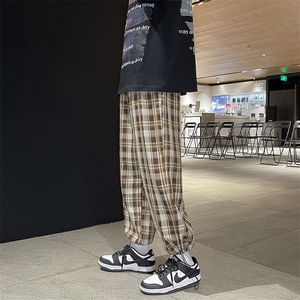 青春流行格子男休闲秋季宽松运动裤九分裤潮时尚潮牌  K1483-P35图片