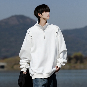 8XL-M星星铆钉半拉链卫衣大码重磅痞帅高街小众立领外套WY5109P58图片