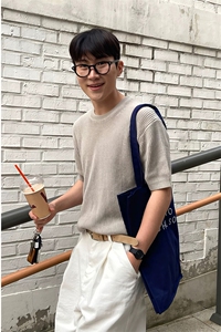 小众设计感针织垂感冰丝短袖体恤薄款上衣PL116/P40降图片