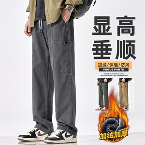 美式工装裤子男2025新款纯棉宽松直筒休闲长裤Z2345-P50/加绒P58图片