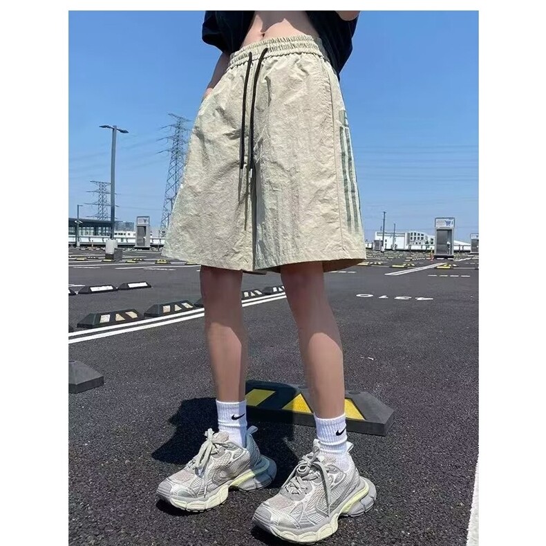 夏季新款美式短裤男潮牌薄款设计感小众宽松大码运动休闲五分裤子,男装牛仔裤,星座1210-1