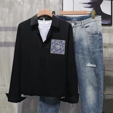 男春季衬衫港风日系纯棉长袖衬衫C9944P32，男装衬衫，星座1116-2
