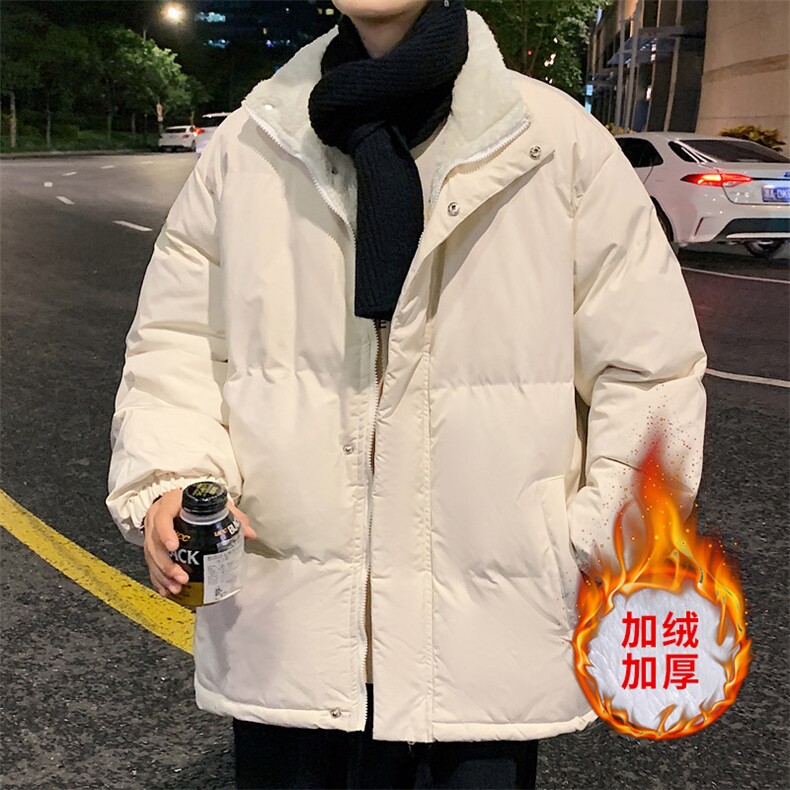 ！2023秋冬新款男士加绒加厚纯色棉衣百搭棉服外套MY100特P75图片