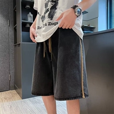 牛仔短裤男韩版潮流拼色痞子帅气2026夏季新款ins五分裤RK226-P38，男装牛仔裤，星座412