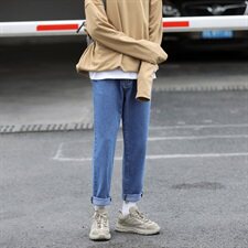 20春季港风韩版简约百搭牛仔裤男日系潮流牛仔长裤子N，男装牛仔裤，电商D202