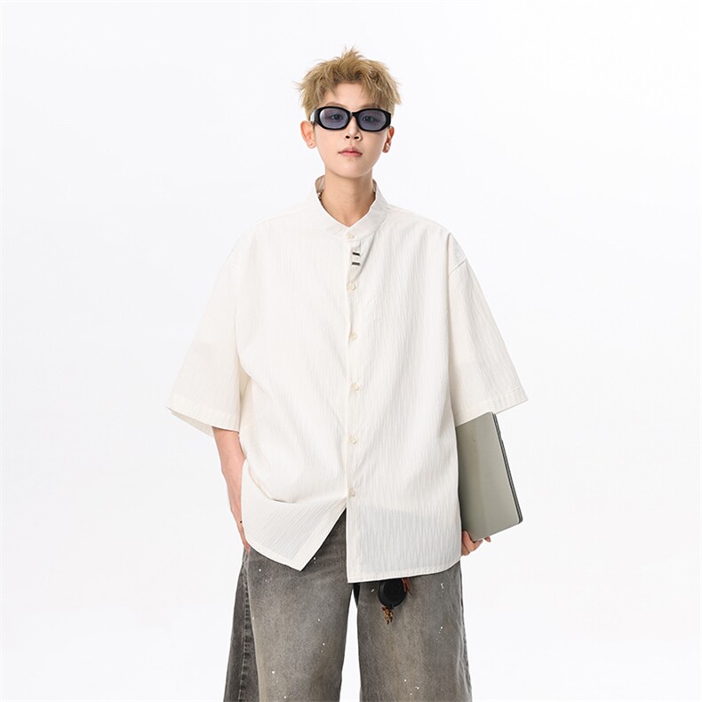 现货夏新韩潮短袖衬衫小众解构肌理感裂纹打底T恤513DC3534P35，男装T恤，星座513