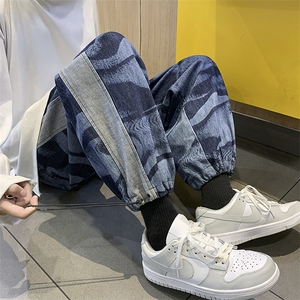 高级感hiphop休闲宽松牛仔裤炸街美式高街束脚长裤 A125-K915-P55图片