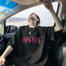 男式纯棉t恤短袖夏季薄款大码美式字母半袖潮牌圆领宽松情侣衣服，男装T恤，星座218-1（原230）