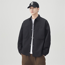 秋季纯色长袖工装衬衣男宽松落肩质感衬衫外套DSA157B-CS4502-P50，男装衬衫，电商A157B