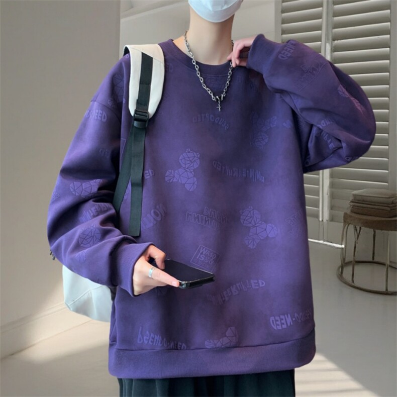 卫衣男青年春秋长袖青少年潮流休闲宽松学生打底衫WY3411-P55,男装T恤,星座1105-3