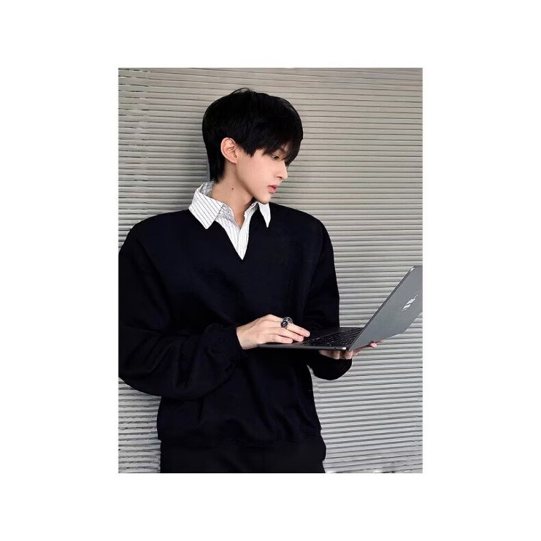 1506/QA520/P50美式假两件叠穿卫衣,男装卫衣,星座1506