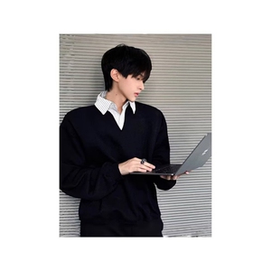 1506/QA520/P50美式假两件叠穿卫衣图片