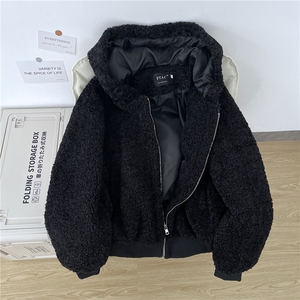 美式加厚羊羔毛棉衣外套女男冬季保暖连帽棉服M0782-P95图片
