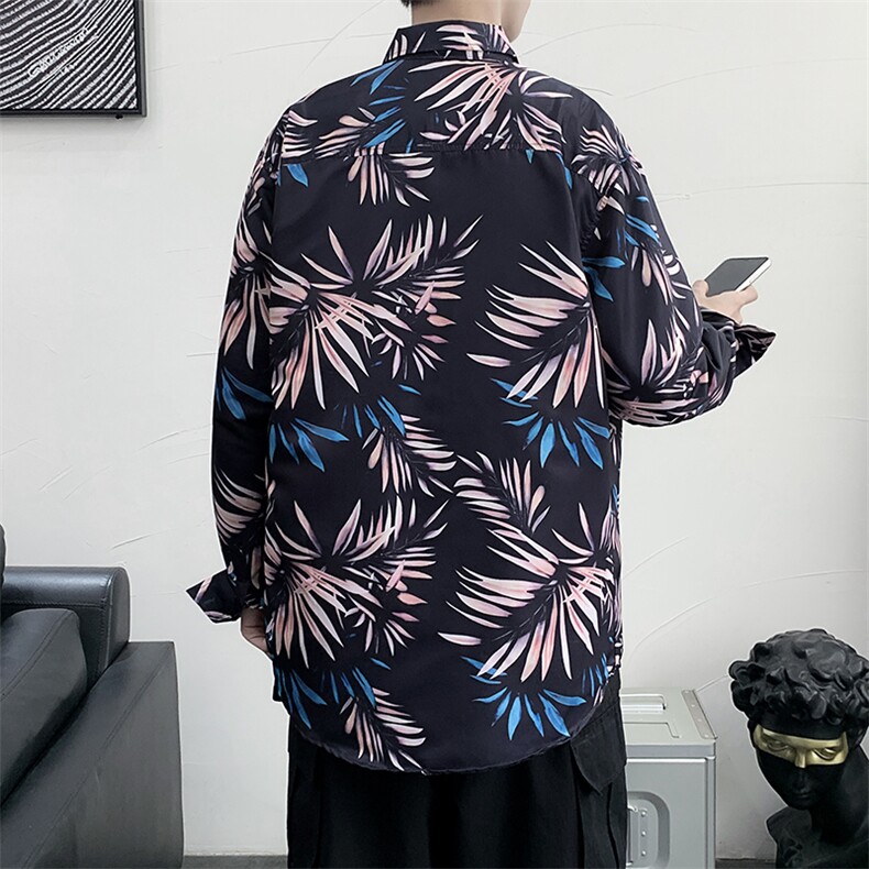 长袖衬衫男港风日系衬衫C9631P27,男装衬衫,星座1116-2