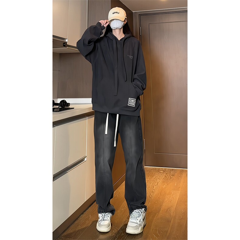 2024春季新款女模内景大码灯芯绒刺绣卫衣M-5XHW24060-特P35,男装卫衣,电商A022