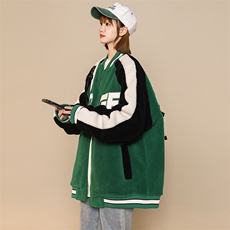 冬款中性风棉衣加绒保暖羊羔绒棒球服外套男女8108-P120控价158，男装棉衣，电商A441-1