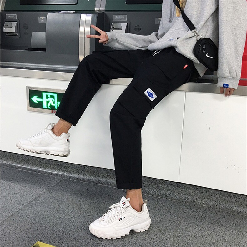 工装裤男潮牌裤子韩版潮流宽松直筒百搭休闲九分裤ins秋,男装休闲裤,星座509