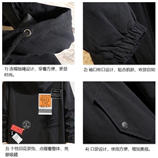 JK41121-P85加棉款-P115纯棉连帽夹克男士大码工装夹克男砖墙，男装夹克，电商A040A