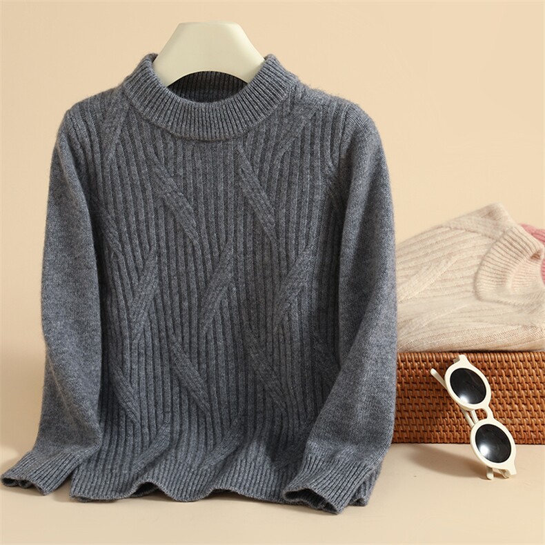 秋冬季新款舒适时尚百搭七针花型半高领加厚儿童羊绒衫，童装儿童羊绒衫，六一童装