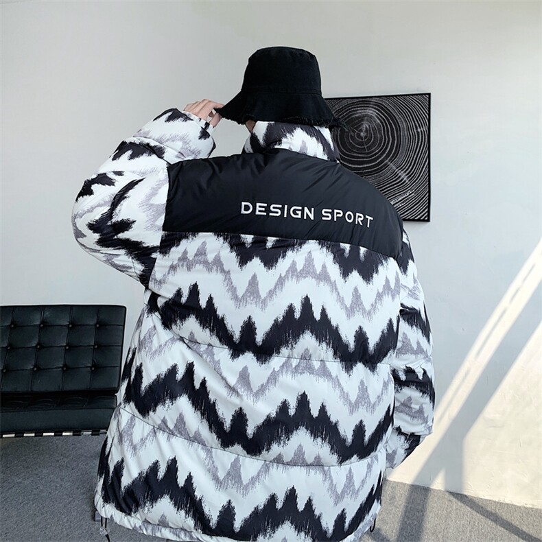 棉服男潮拼色情侣上衣港风加厚保暖宽松立领外套M0780-P90,男装棉衣,星座308B-2