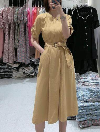 法式复古收腰连衣裙，女装连衣裙，东方名裳