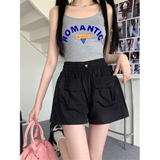 JK2506-p30辣妹速干工装短裤女夏季大口袋抽绳A字休闲阔腿裤，女装半身裙，星座617A-2