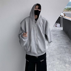 cleanfit开衫垫肩卫衣美式高街男连帽拉链重磅外套衣服WC400-P46，女装短外套，星座1008