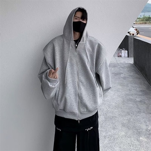 cleanfit开衫垫肩卫衣美式高街男连帽拉链重磅外套衣服WC400-P46图片