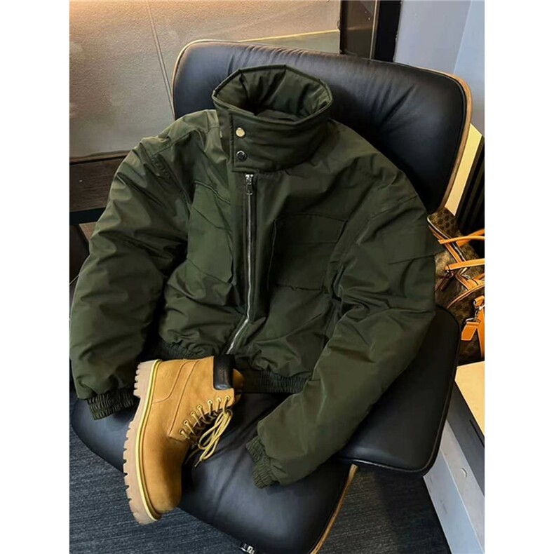 飞行员夹克棉服男冬季教练高级感痞帅立领短款工装外套JKRS316,男装夹克,星座516A