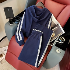 高级感连帽双头拉链卫衣阔腿裤两件套，女装套装/套裙，江南