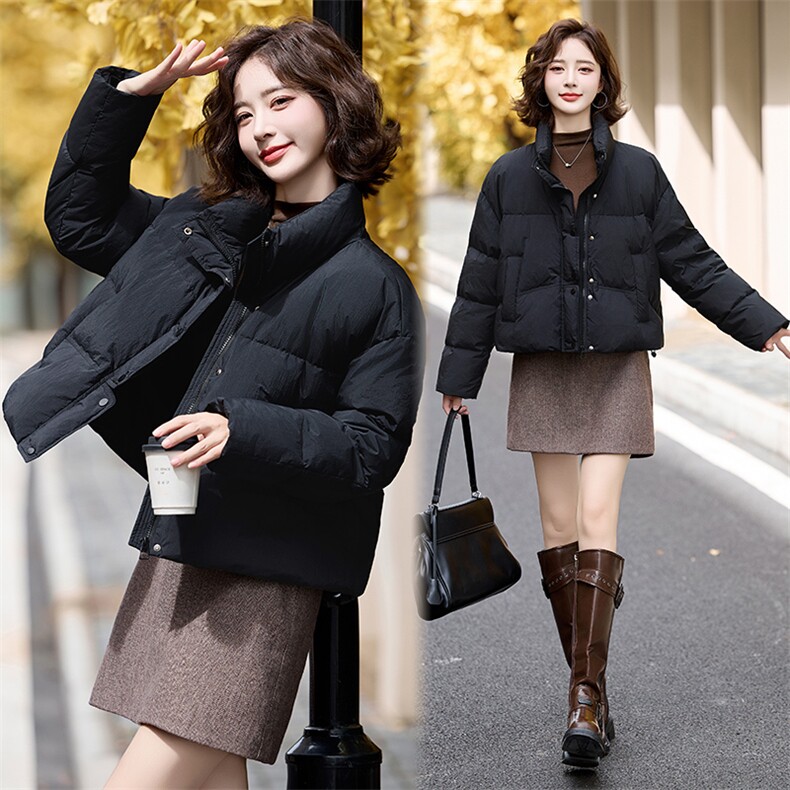 时尚女装冬季新款90白鸭绒加厚面包服羽绒服显瘦保暖外套图片