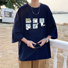 Q11097-P30春夏季七分袖t恤男大码五分袖男短袖中袖，男装T恤，电商A040