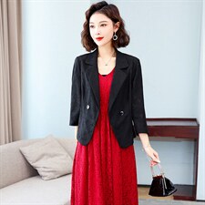 2022年新款气质春夏蕾丝小西装女士外套修身休闲百搭西服上衣，女装蕾丝衫/雪纺衫，婵米儿