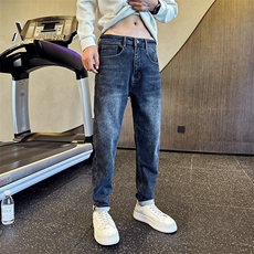 加厚抓毛牛仔裤秋冬新款男士修身小脚裤高品质长裤901N31抓毛P68，男装牛仔裤，星座901