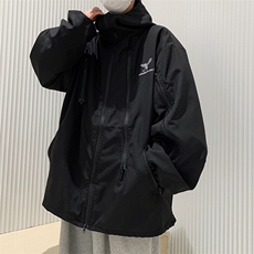 防水牛津布冲锋衣夹克男刺绣2025秋冬季新款ins宽松外套W4679-P53，男装夹克，星座412