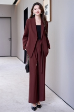 设计感气质职业西装套装女春秋2024新款时尚洋气减龄阔腿裤两件套，女装套装/套裙，卡杰菲