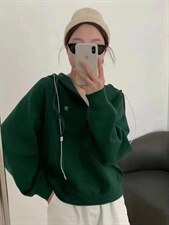 拉链套头空气层卫衣，女装卫衣/绒衫，魅力布梵