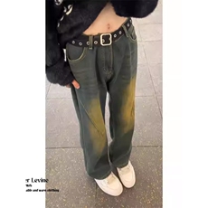 美式复古蓝牛仔裤男生新款裤子潮牌高街宽松休闲微喇裤NZ736，男装牛仔裤，星座208-5