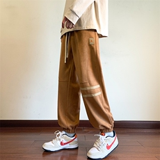 港风麂皮绒休闲裤男宽松拖地束脚裤卫裤KP619P45，男装休闲裤，星座1204-3