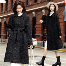 2021秋冬季新款时尚女装毛呢大衣外套显瘦气质长款风衣，女装毛呢外套，冬木谷雨