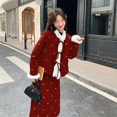 出货中25冬季新品小香风羽绒毛呢套装6562-P305-K458，女装套装/套裙，2C317