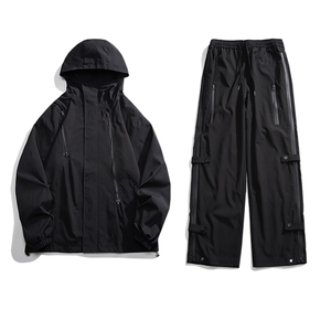 TZ80088021/特P90春装冲锋衣男女外套冲锋裤潮工装夹克休闲裤套装,冬季红色格子背心裙搭配什么外套图片
