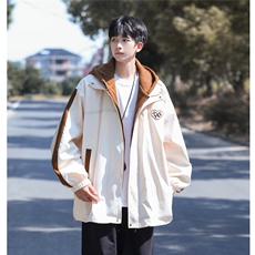 特P60高品质！春秋季新款工装连帽外套假两件夹克PJK237，男装夹克，电商B370