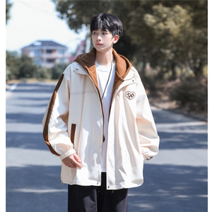 特P60 高品质！春秋季新款工装连帽外套假两件夹克PJK237图片
