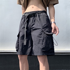 冰丝速干机能工装短裤男潮牌新款美式高街户外运动沙滩五分中裤子，男装休闲裤，电商A028