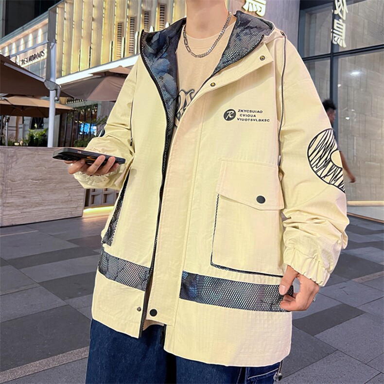 冲锋衣外套男秋季青少年潮牌痞帅炸街夹克登山服A436-23302-P70,男装夹克,电商A436