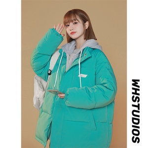 假两件棉服连帽棉衣女2025新款面包服情侣棉袄外套3314-P80控118图片