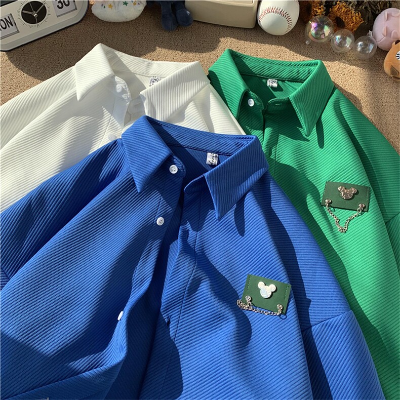 港风宽松长袖衬衫男KD500-P50,男装衬衫,电商D312-1