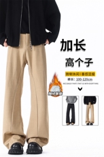 加长高个子男裤子休闲直筒西裤垂坠感190cm115微喇裤弯刀KZ064P50，男装西裤，电商B312